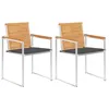 Image de vidaXL Chaises de jardin avec coussins lot de 2 Teck solide et acier3061515