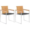 Image de vidaXL Vidaxl Chaises De Jardin Avec Coussins 2 Pcs Teck Solide Et Acier