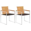 Image de vidaXL Chaises de jardin avec coussins lot de 2 Teck solide et acier3061523