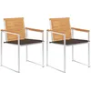 Image de vidaXL Vidaxl Chaises De Jardin Avec Coussins 2 Pcs Teck Solide Et Acier