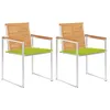 Image de vidaXL Chaises de jardin avec coussins lot de 2 Teck solide et acier3061526