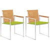 Image de vidaXL Vidaxl Chaises De Jardin Avec Coussins 2 Pcs Teck Solide Et Acier