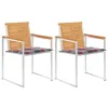 Image de vidaXL Chaises de jardin avec coussins lot de 2 Teck solide et acier3061528