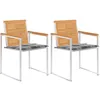 Image de vidaXL Vidaxl Chaises De Jardin Avec Coussins 2 Pcs Teck Solide Et Acier