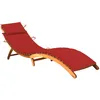 Image de vidaXL Vidaxl Chaise Longue De Jardin Avec Coussin Bois D'acacia Solide