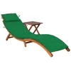 Image de vidaXL Vidaxl Chaise Longue De Jardin Avec Table Et Coussin Bois D'acacia