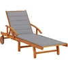Image de vidaXL Vidaxl Chaise Longue De Jardin Avec Coussin Bois D'acacia Solide
