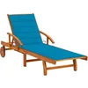 Image de vidaXL Vidaxl Chaise Longue De Jardin Avec Coussin Bois D'acacia Solide