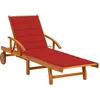 Image de vidaXL Vidaxl Chaise Longue De Jardin Avec Coussin Bois D'acacia Solide