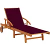 Image de vidaXL Vidaxl Chaise Longue De Jardin Avec Coussin Bois D'acacia Solide