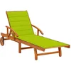 Image de vidaXL Vidaxl Chaise Longue De Jardin Avec Coussin Bois D'acacia Solide