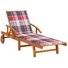 Image de Vidaxl Chaise Longue De Jardin Avec Coussin Bois D'acacia Solide