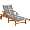 Image de vidaXL Vidaxl Chaise Longue De Jardin Avec Coussin Bois D'acacia Solide