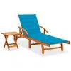 Image de vidaXL Chaise longue de jardin avec table et coussin Bois d'acacia3061621