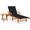Image de vidaXL Chaise longue de jardin avec table et coussin Bois d'acacia3061624