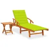 Image de vidaXL Chaise longue de jardin avec table et coussin Bois d'acacia3061628