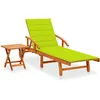 Image de vidaXL Vidaxl Chaise Longue De Jardin Avec Table Et Coussin Bois D'acacia