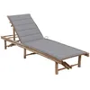 Image de vidaXL Vidaxl Chaise Longue De Jardin Avec Coussin Bambou