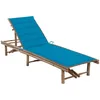Image de vidaXL Vidaxl Chaise Longue De Jardin Avec Coussin Bambou