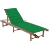 Image de vidaXL Vidaxl Chaise Longue De Jardin Avec Coussin Bambou