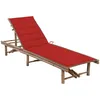 Image de vidaXL Vidaxl Chaise Longue De Jardin Avec Coussin Bambou