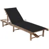 Image de vidaXL Vidaxl Chaise Longue De Jardin Avec Coussin Bambou