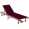 Image de vidaXL Vidaxl Chaise Longue De Jardin Avec Coussin Bambou