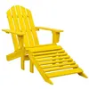Image de vidaXL Chaise de jardin Adirondack avec pouf bois de sapin jaune315864