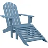 Image de vidaXL Vidaxl Chaise De Jardin Adirondack Avec Pouf Bois De Sapin Solide Bleu
