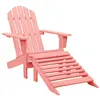 Image de vidaXL Chaise de jardin Adirondack avec pouf bois de sapin solide rose315867