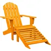Image de Vidaxl Chaise De Jardin Adirondack Avec Pouf Bois De Sapin Orange