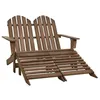 Image de vidaXL Chaise de jardin Adirondack 2 places repose-pied sapin marron