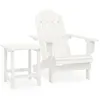 Image de vidaXL Chaise de jardin Adirondack avec table Bois de sapin Blanc315919