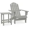Image de Vidaxl Chaise De Jardin Adirondack Avec Table Bois De Sapin Gris