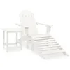 Image de vidaXL Chaise de jardin Adirondack avec pouf et table Sapin Blanc