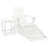 Image de Vidaxl Chaise De Jardin Adirondack Avec Pouf Et Table Sapin Blanc