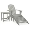 Image de vidaXL Chaise de jardin Adirondack avec pouf et table Sapin Gris315930