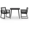Image de vidaXL Ensemble à manger d'extérieur 3 pcs Rotin PVC Noir3060213