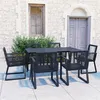 Image de vidaXL Ensemble à manger d'extérieur 7 pcs Rotin PVC Noir