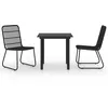 Image de vidaXL Vidaxl Ensemble À Manger D'extérieur 3 Pcs Résine Tressée Et Verre
