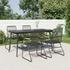 Image de vidaXL Ensemble à manger de jardin 5 pcs Noir Rotin PVC