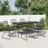 Image de vidaXL Ensemble à manger de jardin 7 pcs Noir Rotin PVC3060270