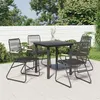 Image de vidaXL Ensemble à manger de jardin 5 pcs Noir Rotin PVC