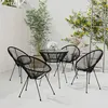 Image de vidaXL Ensemble à dîner d'extérieur 5 pcs Rotin PVC Noir