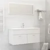 Image de vidaXL Ensemble de meubles de salle de bain 2pcs blanc bois ingénierie