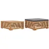 Image de vidaXL Table et repose-pied de jardin coussin gris foncé Bois de teck316042