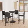 Image de vidaXL Ensemble de bar de jardin 5 pcs Résine tressée Noir