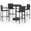 Image de vidaXL Ensemble de bar de jardin 5 pcs RÃ©sine tressÃ©e Noir