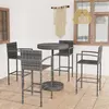 Image de vidaXL Ensemble de bar de jardin 5 pcs Résine tressée Gris