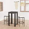Image de vidaXL Ensemble de bar de jardin 3 pcs et coussins Résine tressée Noir
